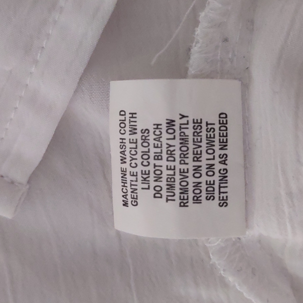 Notations White Collared Long Sleeve Tops Size L Roll Tab 100% Polyester - Picture 15 of 15